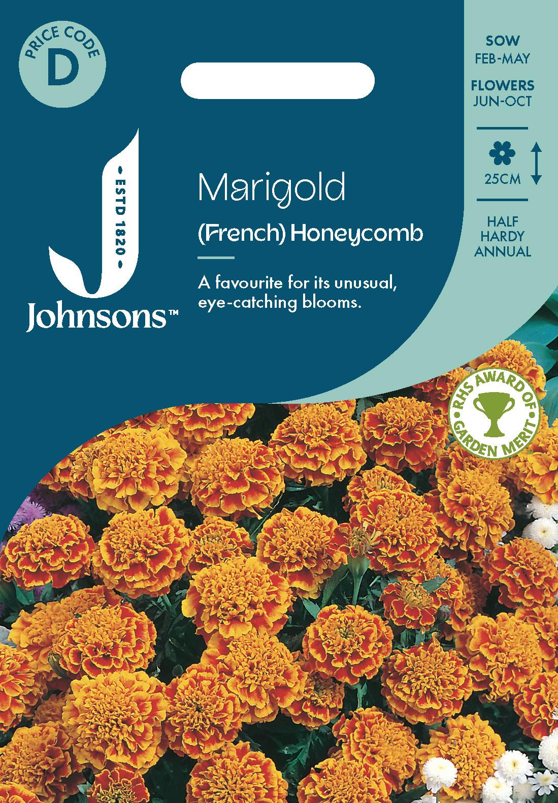 Johnsons - French Marigold Honeycomb - 100 Seeds