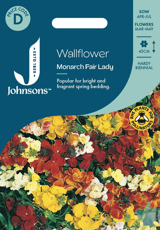 Johnsons - Wallflower Monarch Fair Lady - 500 Seeds