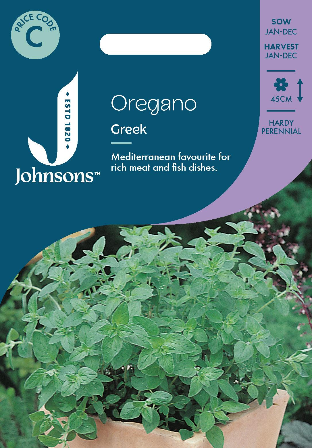Johnsons - Herb - Oregano Greek - 1000 Seeds