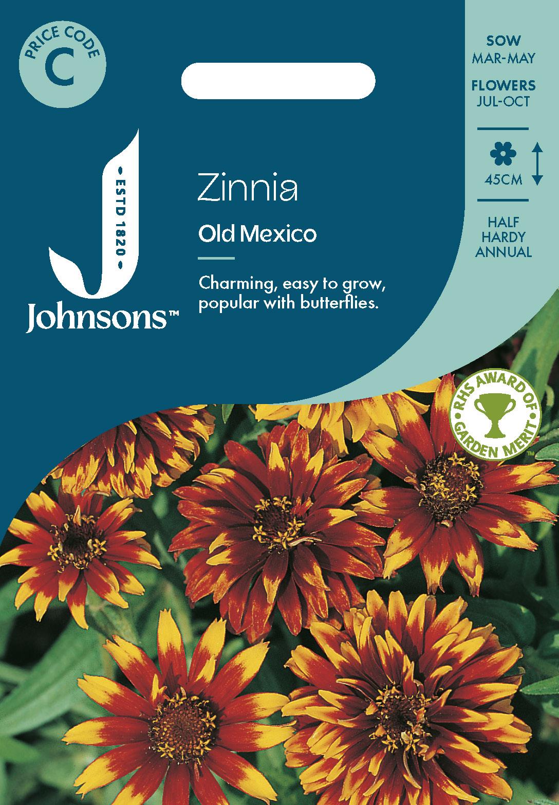 Johnsons - Zinnia Old Mexico - 200 Seeds