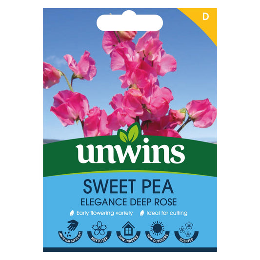 Unwins Flower Sweet Pea Elegance Deep Rose - 21 Seeds