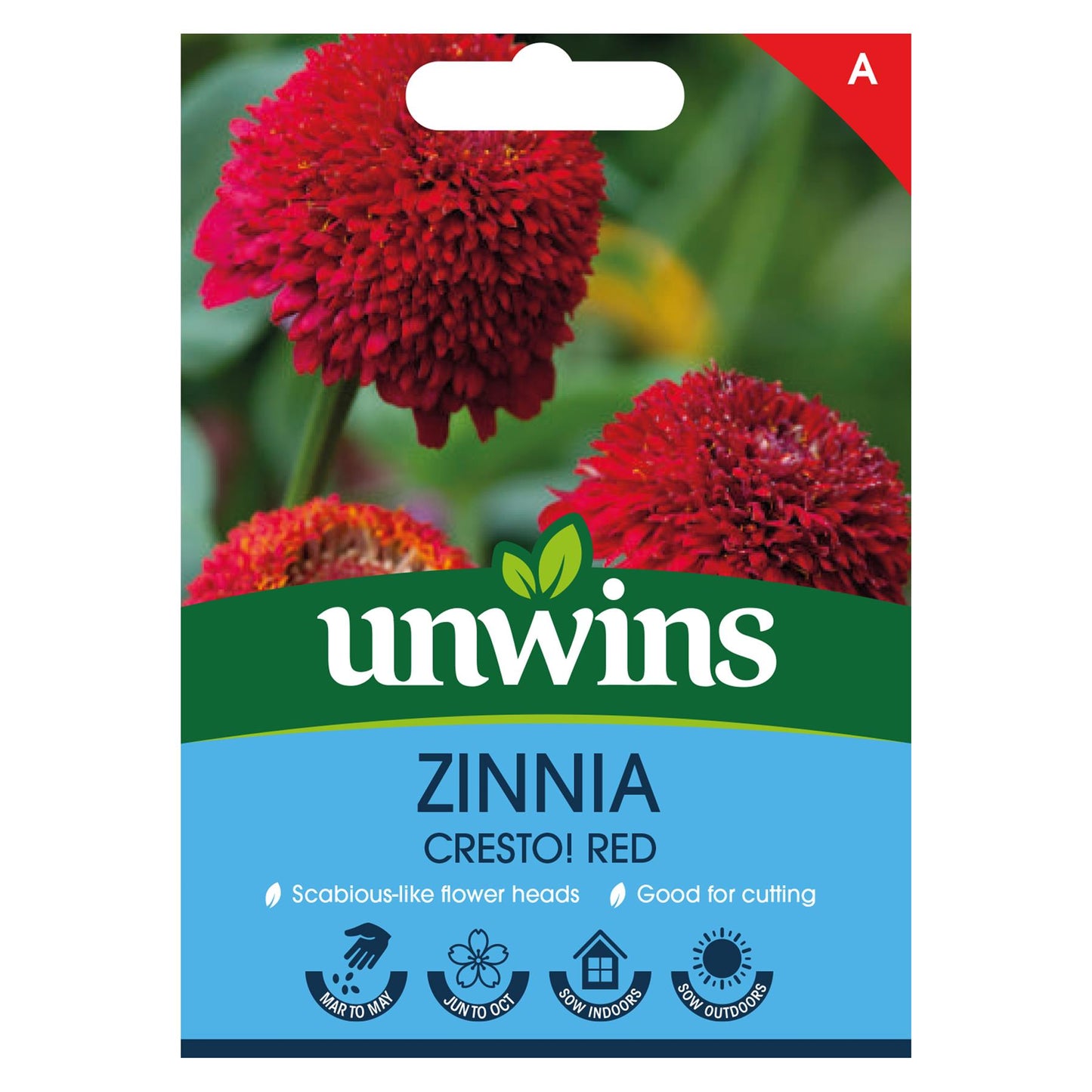 Unwins Flower Zinnia Cresto Red - 40 Seeds