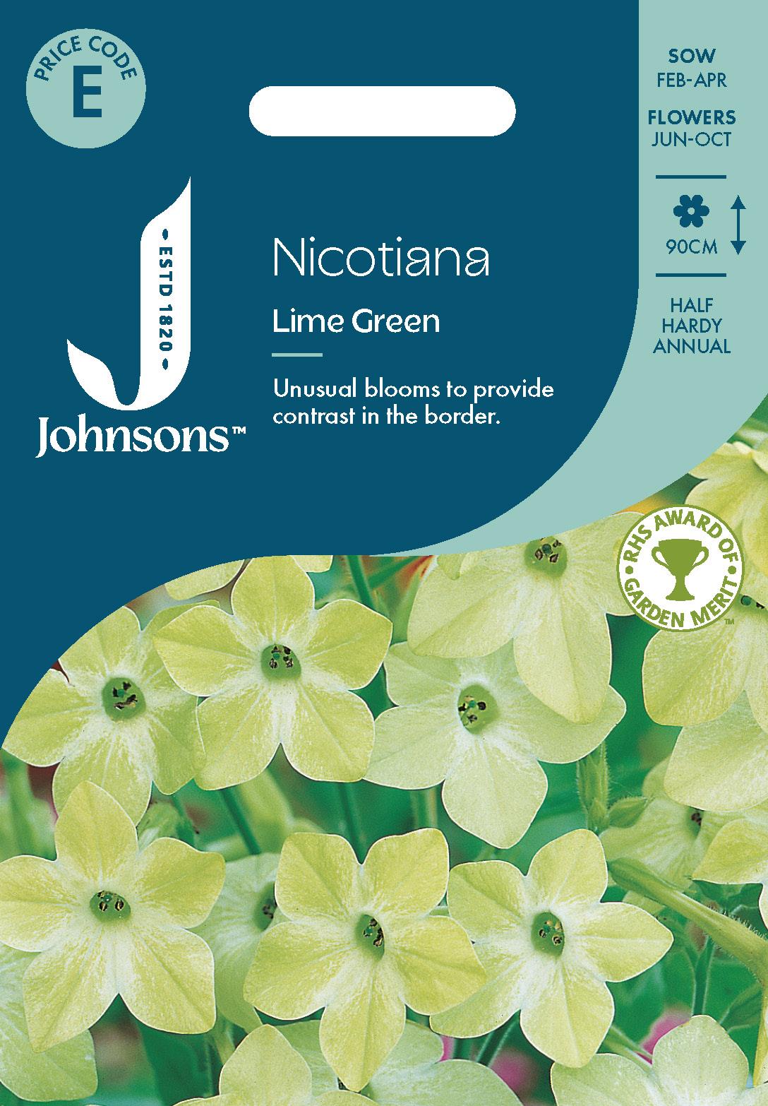 Johnsons - Nicotiana Lime Green - 1000 Seeds