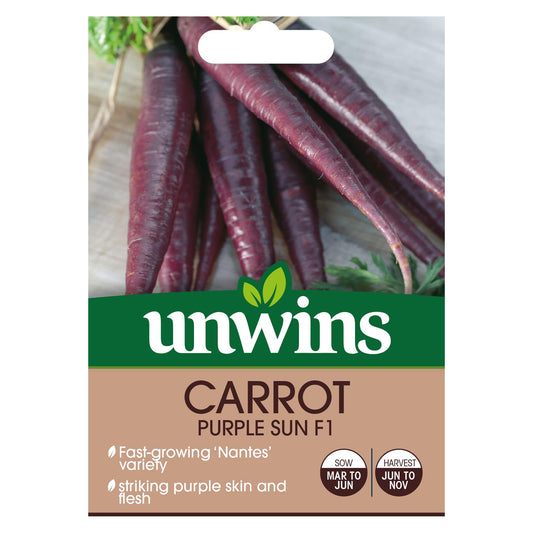 Unwins Vegetable Carrot Purple Sun F1 Hybrid - 250 Seeds