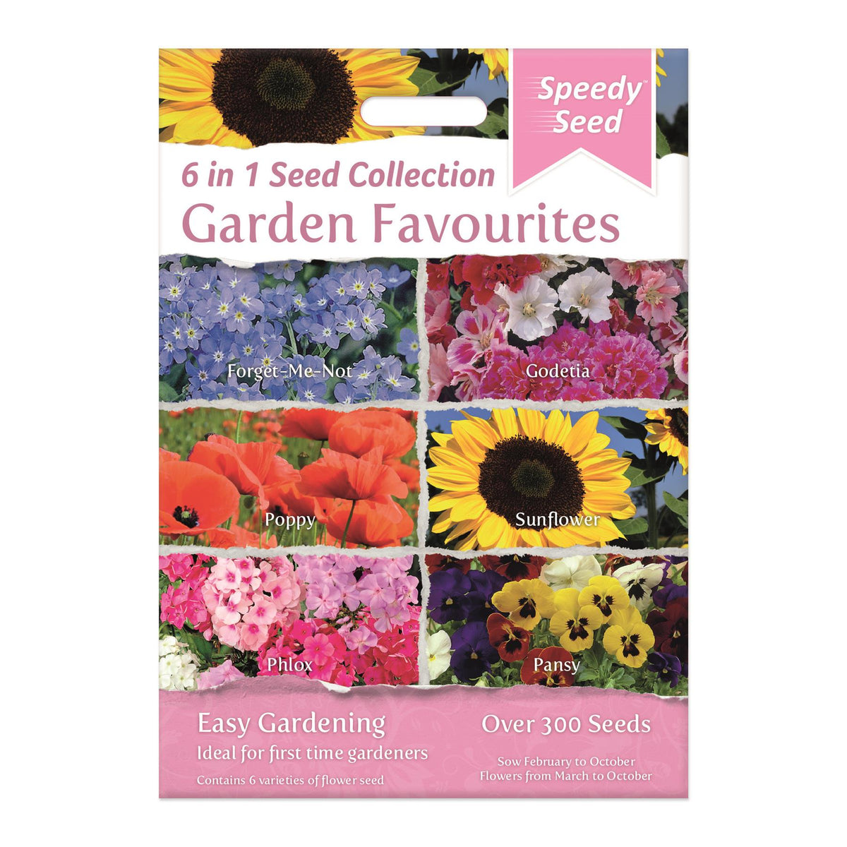 Speedy Seeds  Flowers  Garden Favourites 6 in 1 Seed Collection