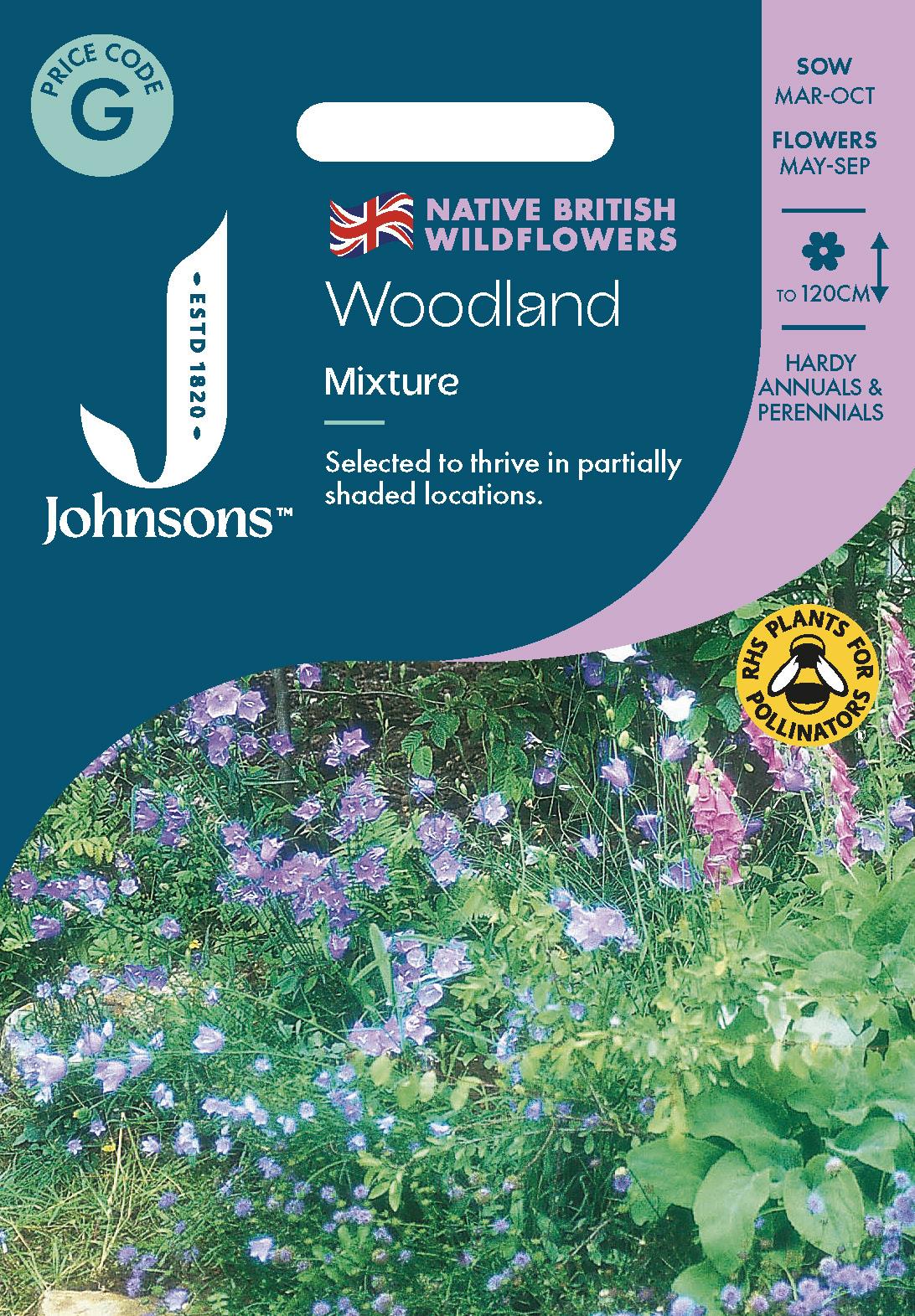 Johnsons - Wild Flowers - Woodland Mixture - 1 Seeds