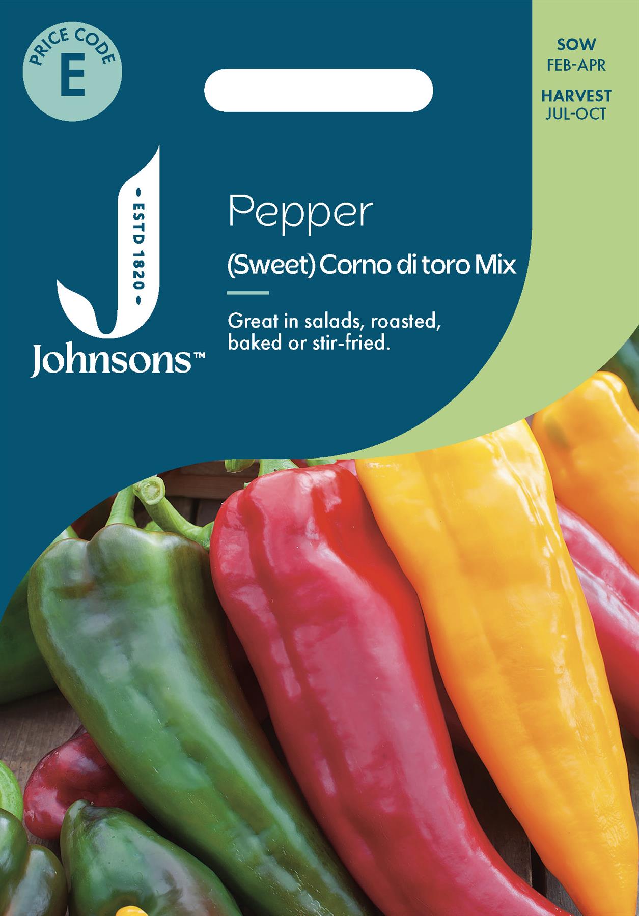 Johnsons - Pepper (sweet) Corno Di Toro Mix - 30 Seeds