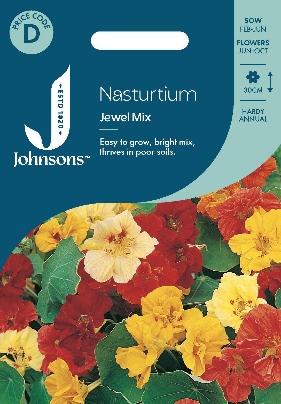 Johnsons - Nasturtium Jewel Mix - 25 Seeds