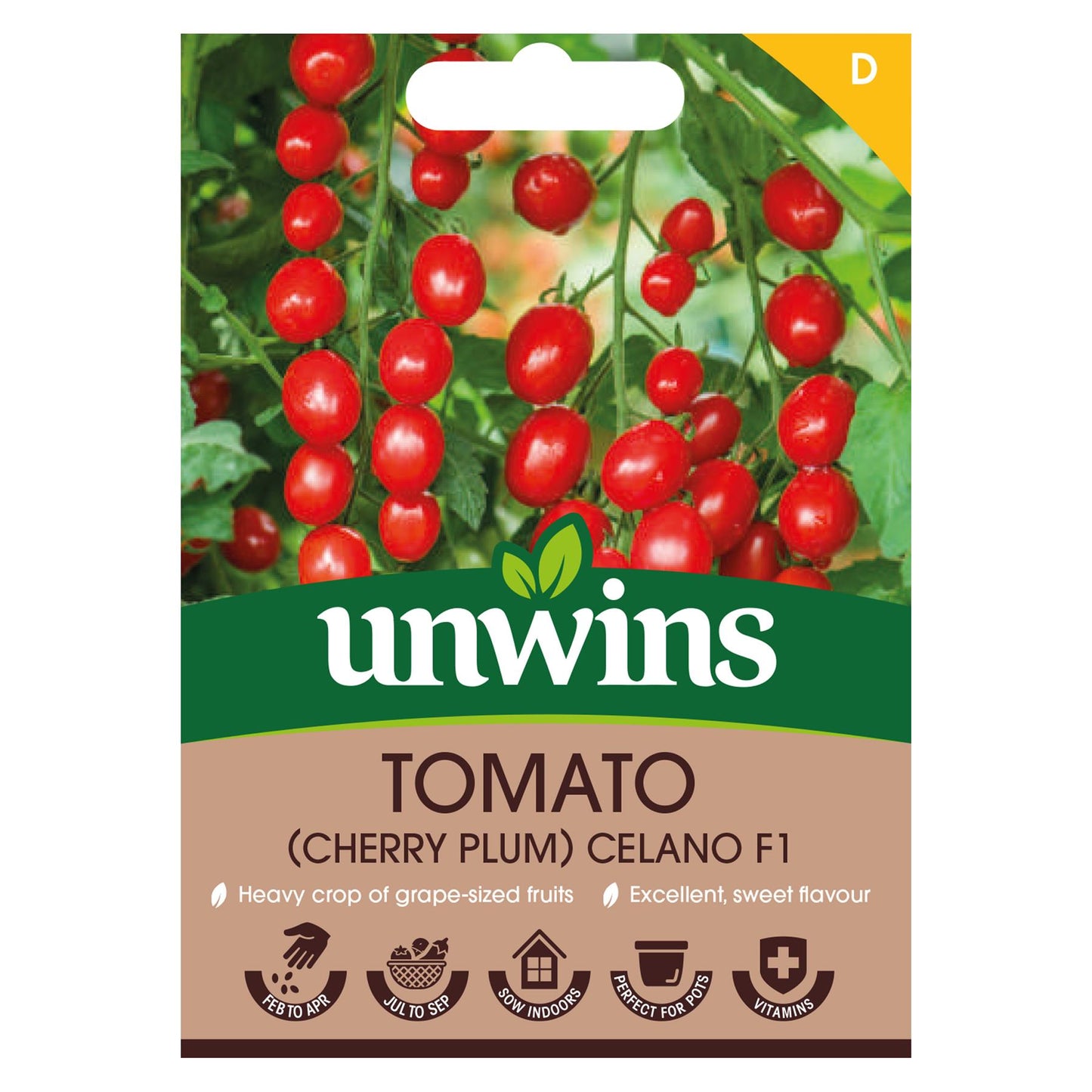 Unwins Vegetable Tomato Celano F1 Hybrid - 8 Seeds