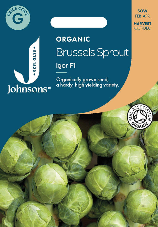 Johnsons - Organic Vegetable - Brussels Sprout Igor F1 Org - 20 Seeds