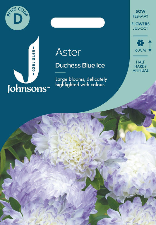 Johnsons - Aster Duchess Blue Ice - 250 Seeds