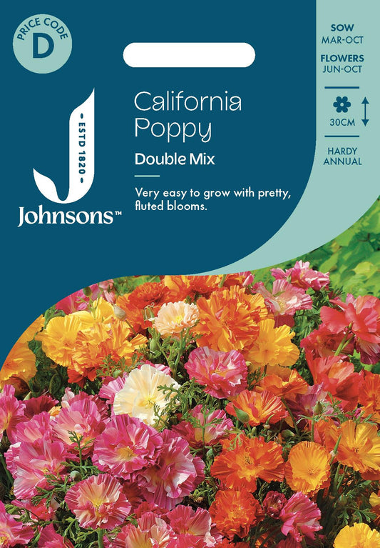 Johnsons - California Poppy Double Mix - 450 Seeds