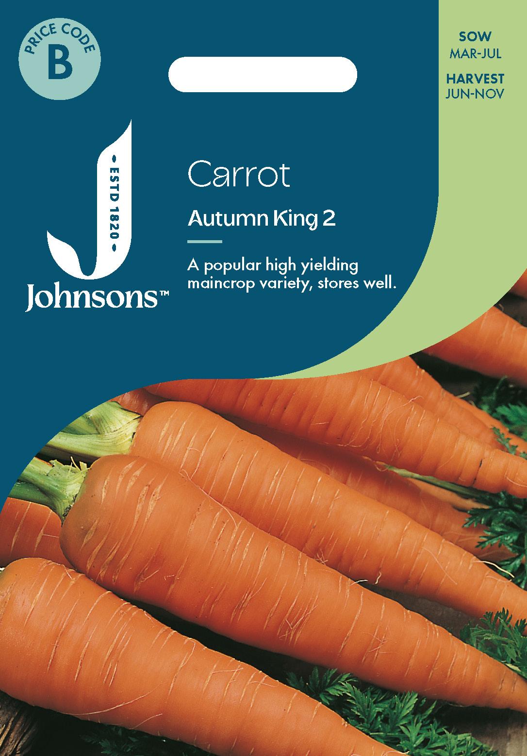 Johnsons - Carrot Autumn King 2 - 1500 Seeds