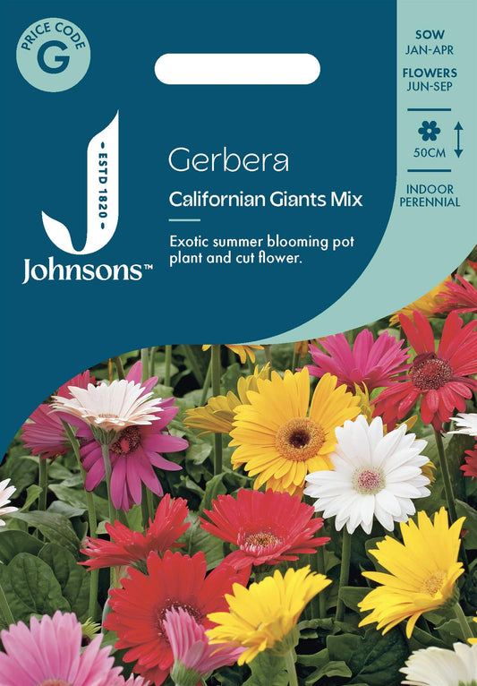 Johnsons - Gerbera Californian Giants Mix - 25 Seeds