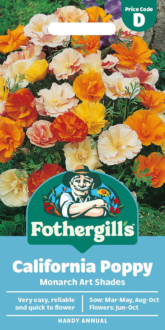 Fothergills Californian Poppy Monarch Art Shades Seeds