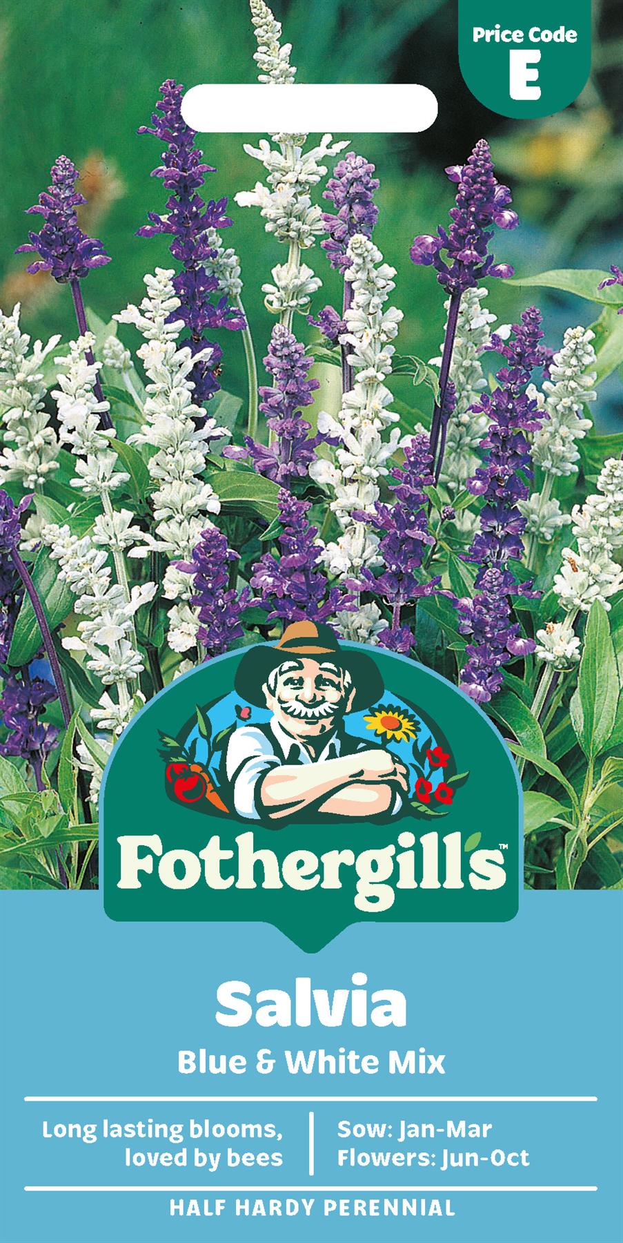 Fothergills Salvia Blue & White Mix Seeds