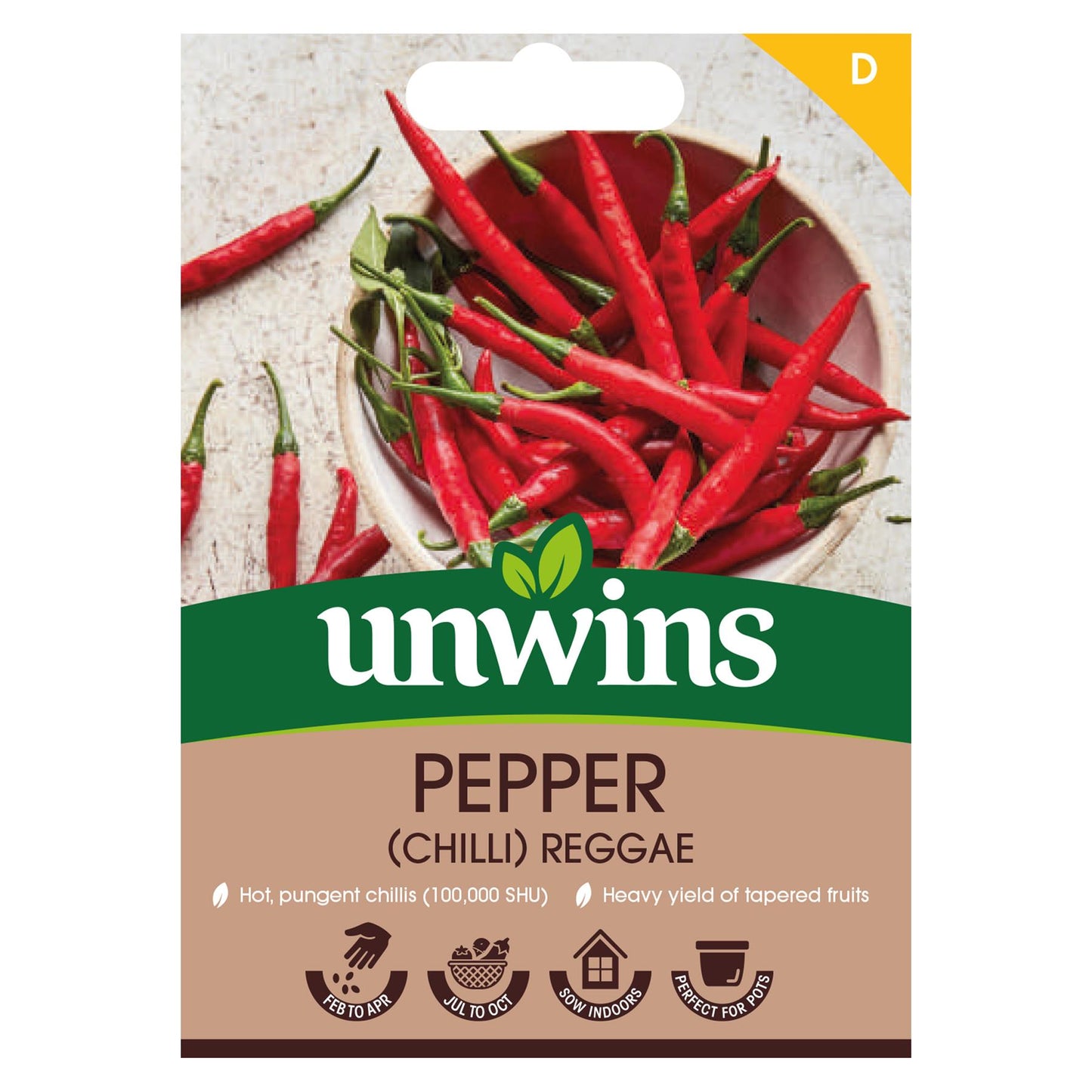 Unwins Vegetable Chilli Pepper Reggae - 8 Seeds