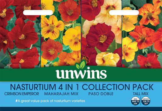 Unwins Nasturtium 4 in 1 Collection Pack Seeds