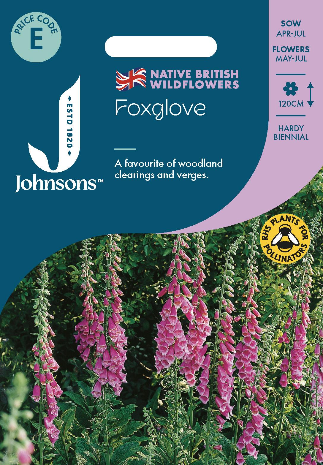 Johnsons - Wild Flowers - Foxglove - 2000 Seeds