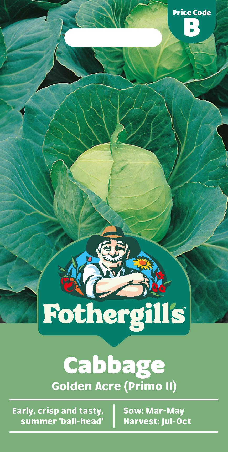 Fothergills Cabbage Golden Acre (Primo Ii) Seeds