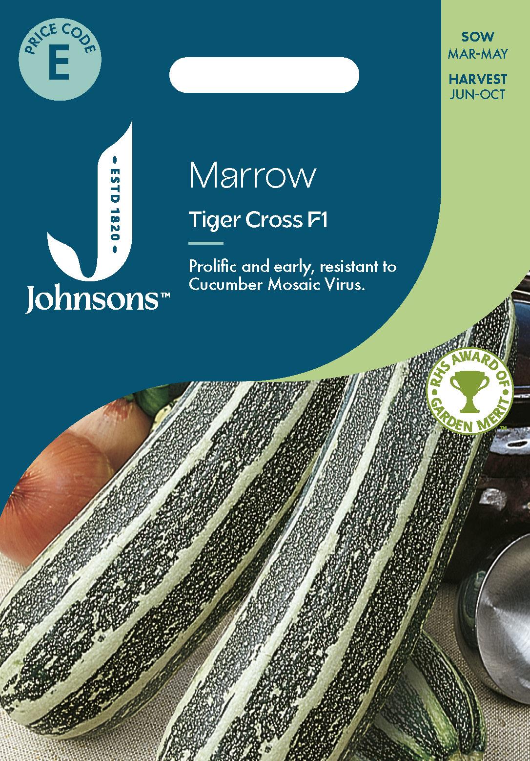 Johnsons - Marrow Tiger Cross F1 - 10 Seeds