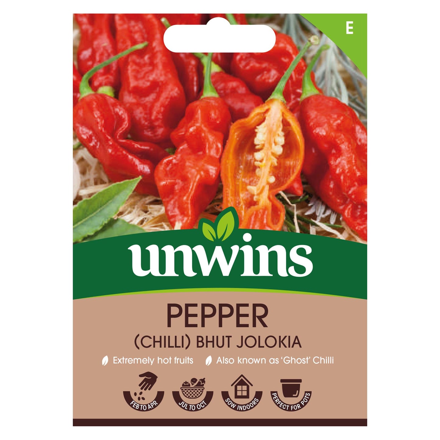 Unwins Vegetable Chilli Pepper Bhut Jolokia - 8 Seeds