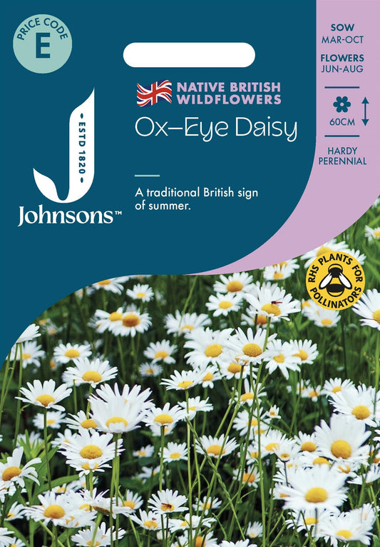 Johnsons - Wild Flowers - Ox - Eye Daisy - 750 Seeds