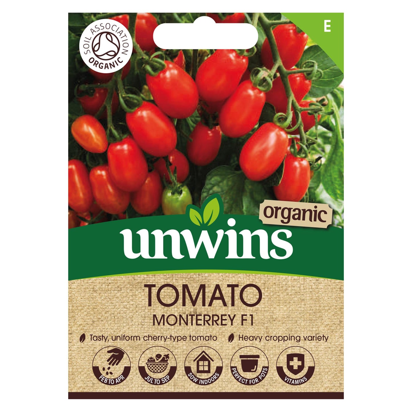 Unwins Vegetable Organic Tomato Cherry Monterrey F1 Hybrid - 6 Seeds