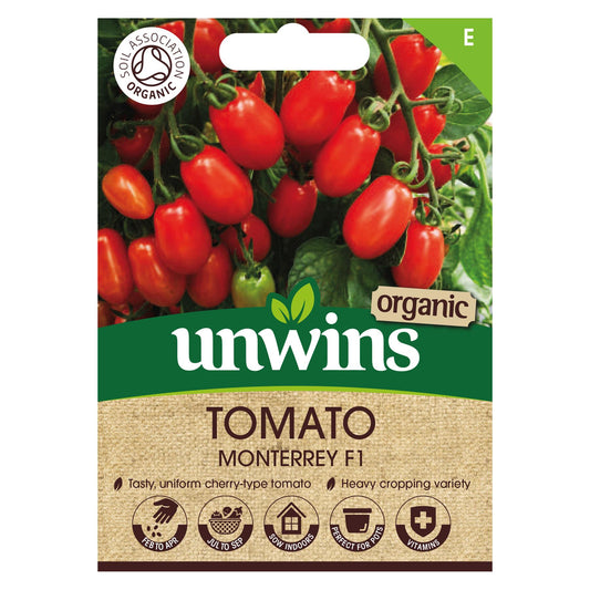 Unwins Vegetable Organic Tomato Cherry Monterrey F1 Hybrid - 6 Seeds