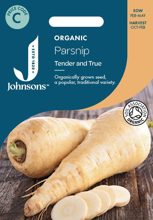 Johnsons - Organic Vegetable - Parsnip Tender & True - 350 Seeds
