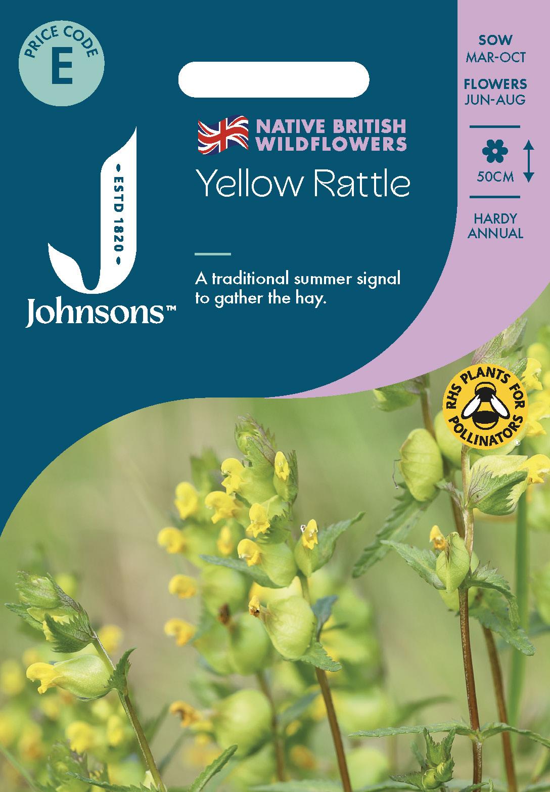 Johnsons - Wild Flowers - Yellow Rattle - 150 Seeds