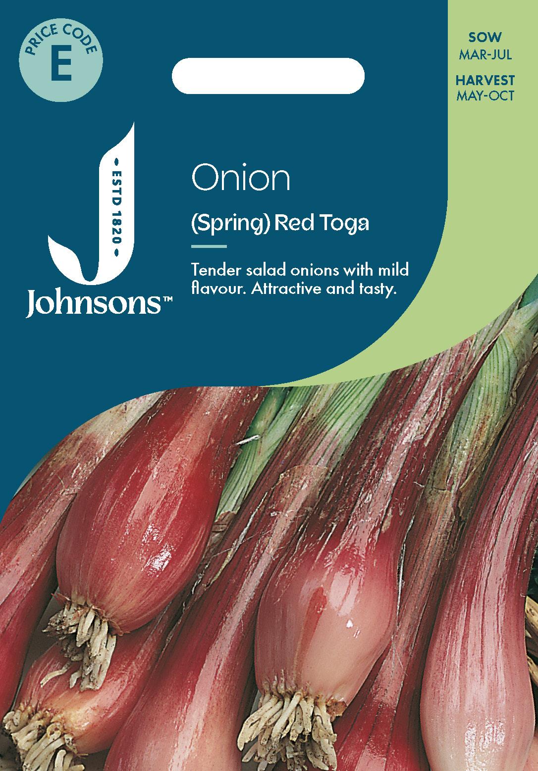 Johnsons - Onion (spring) Red Toga - 300 Seeds