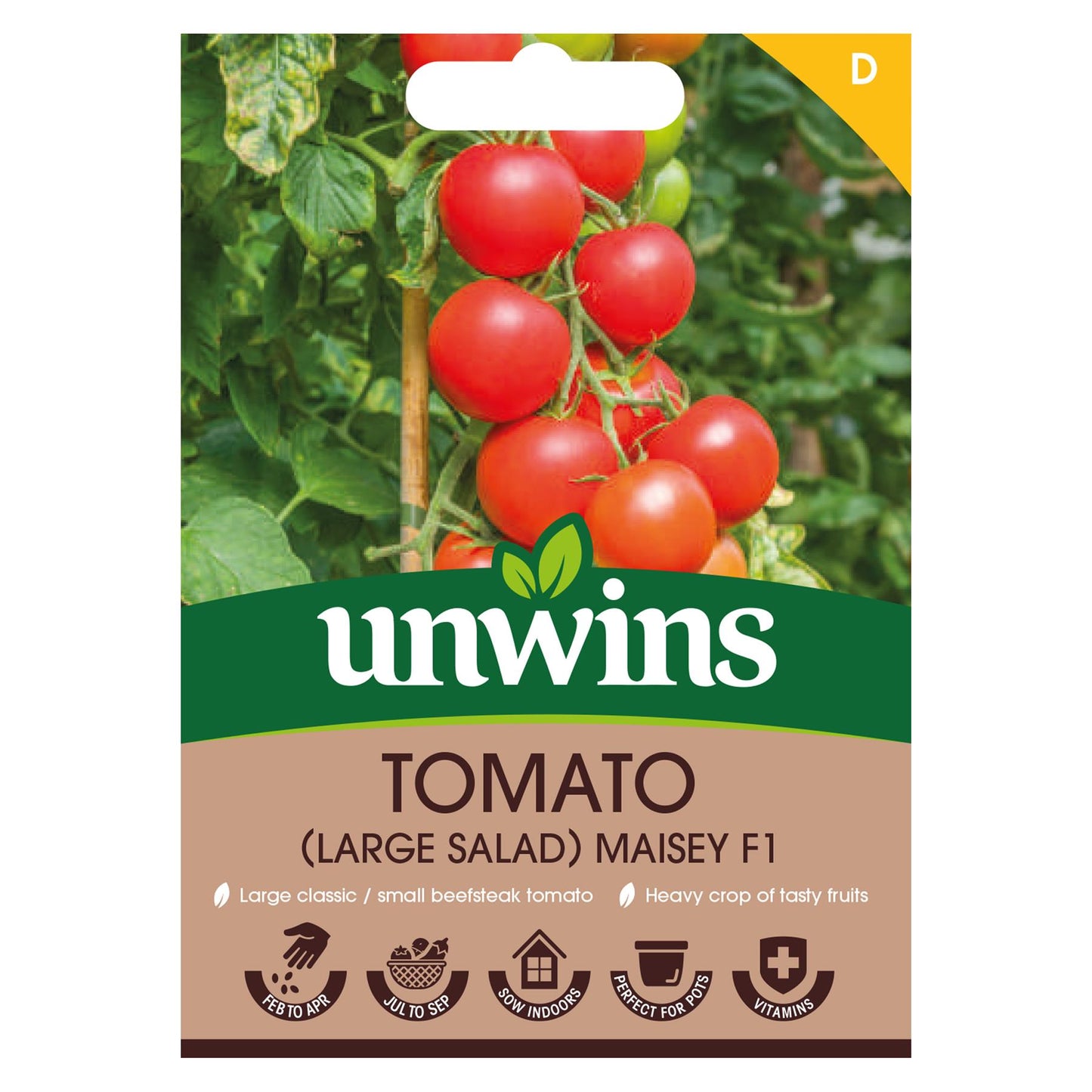 Unwins Vegetable Tomato Maisey F1 Hybrid - 8 Seeds