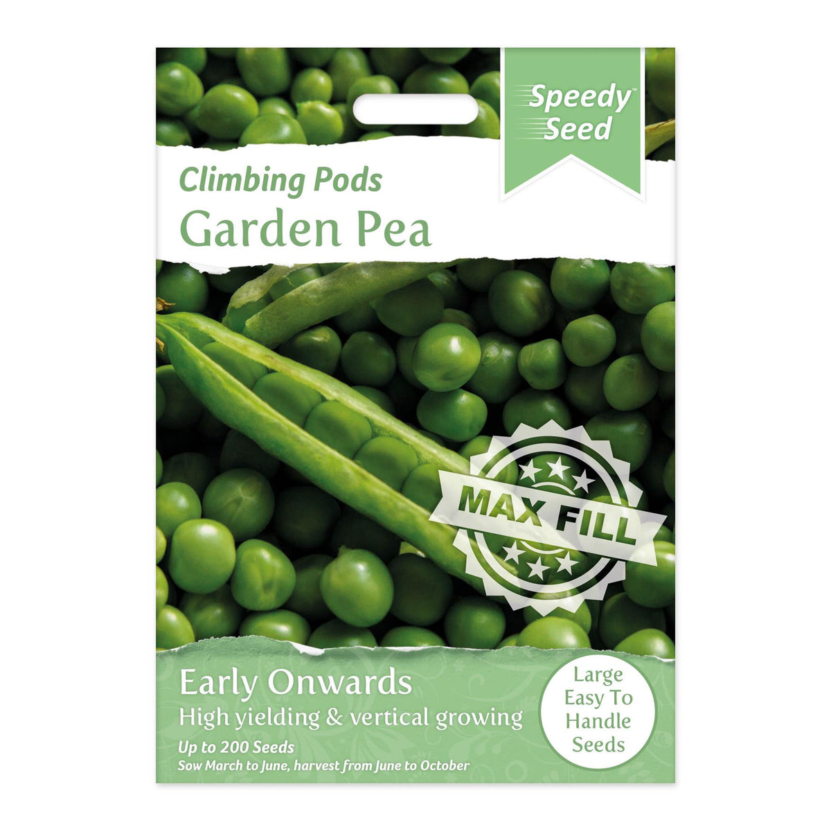 Speedy Seeds Vegetable Pea Early Onward  Max Fill
