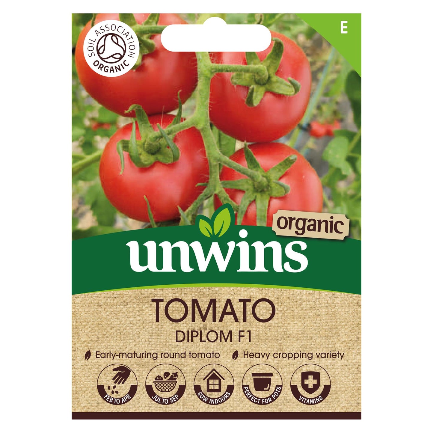 Unwins Vegetable Organic Tomato Diplom F1 Hybrid - 8 Seeds