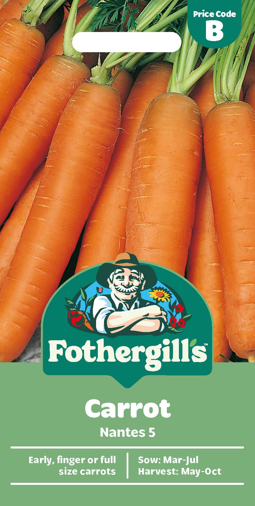 Fothergills Carrot Nantes 5 Seeds