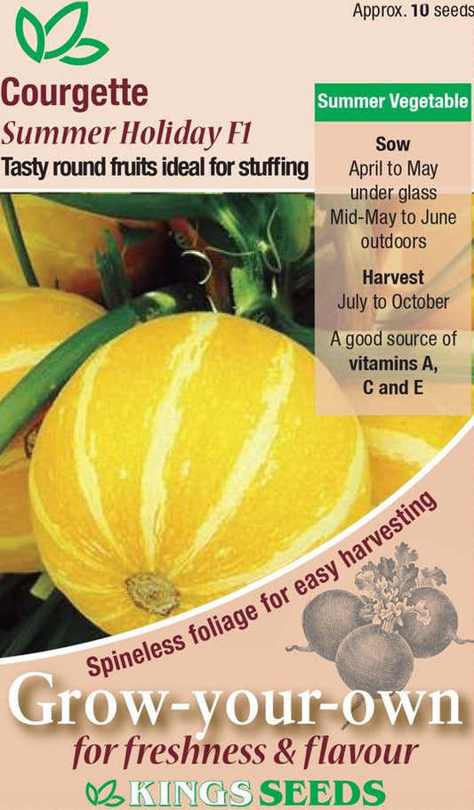 Kings Seeds  Courgette Summer Holiday F1 Seeds