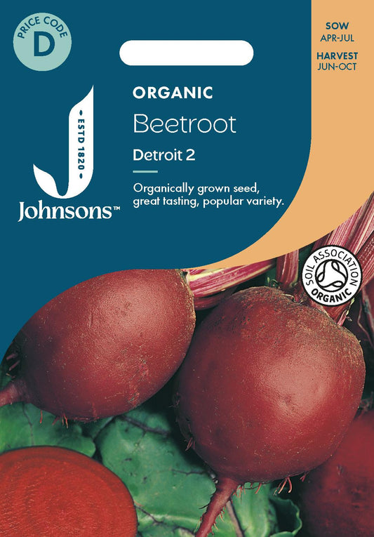 Johnsons - Organic Vegetable - Beetroot Detroit 2 - 275 Seeds