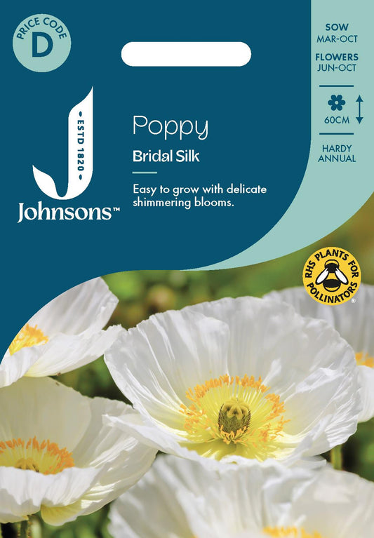Johnsons - Poppy Bridal Silk - 500 Seeds