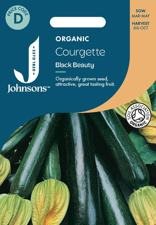 Johnsons - Organic Vegetable - Courgette Black Beauty Org - 10 Seeds
