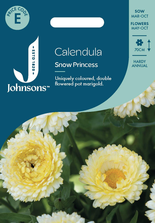 Johnsons - Calendula Snow Princess - 75 Seeds