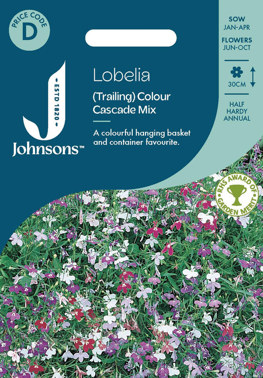 Johnsons - Lobelia (trailing) Colour Cascade Mix - 1500 Seeds