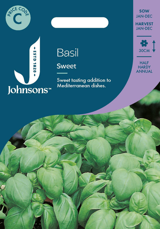 Johnsons - Herb - Basil Sweet - 500 Seeds