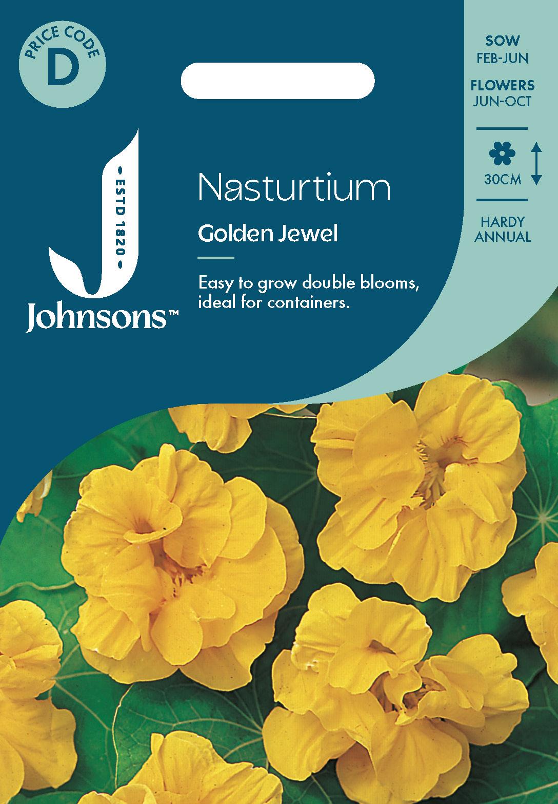 Johnsons - Nasturtium Golden Jewel - 25 Seeds
