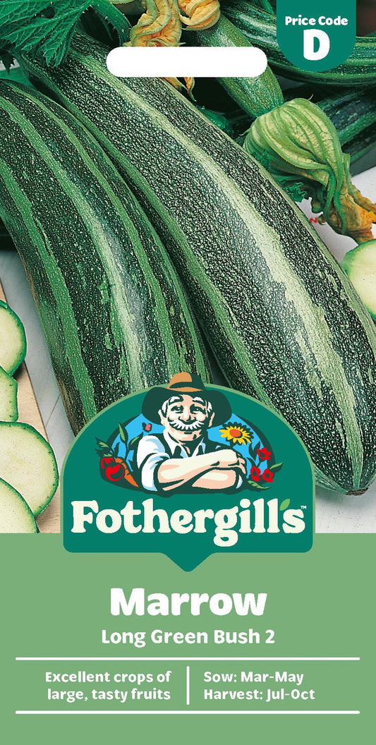Fothergills Marrow Long Green Bush 2 Seeds