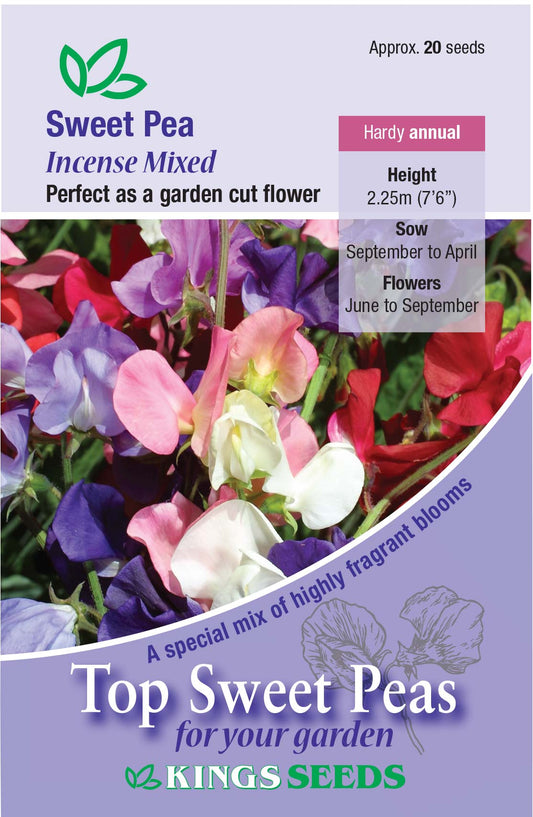 Kings Seeds Sweet Pea Incense Mixed - 20 Seed