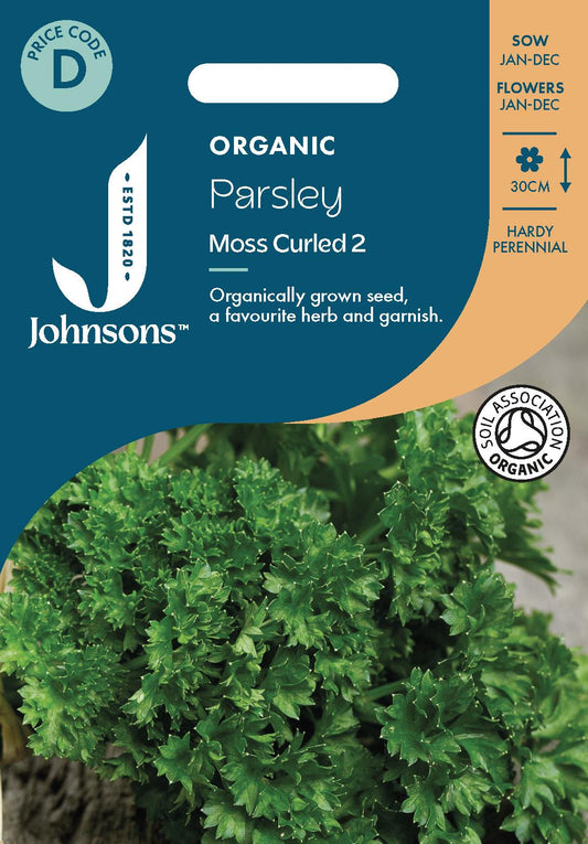Johnsons - Organic Herb - Parsley Moss Curled 2 - 500 Seeds