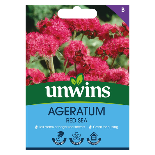 Unwins Flower Ageratum Red Sea - 20 Seeds