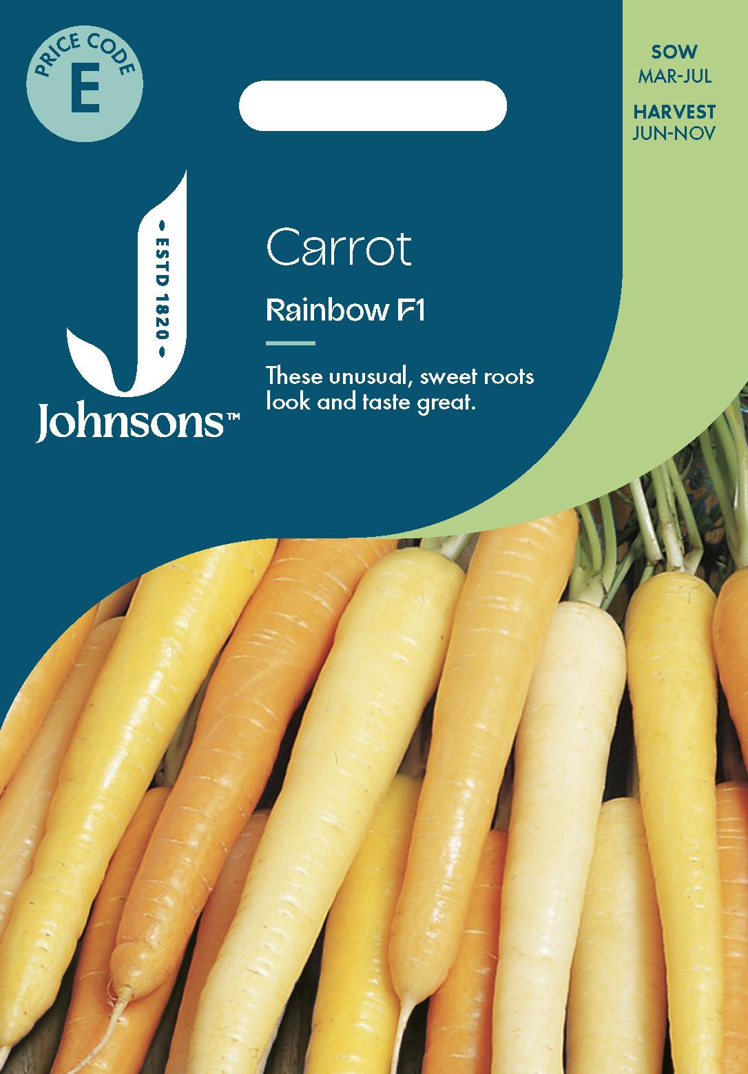 Johnsons - Carrot Rainbow F1 - 350 Seeds