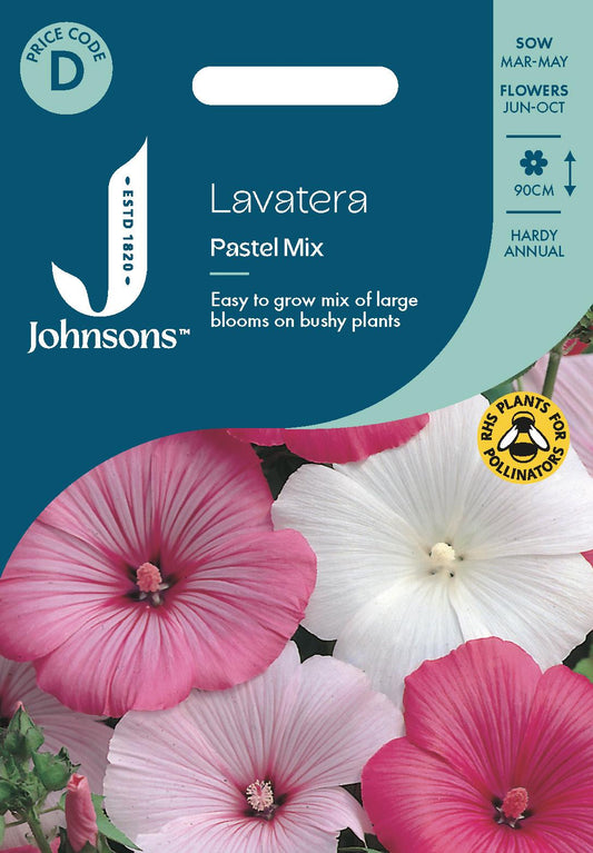 Johnsons - Lavatera Pastel Mix - 75 Seeds